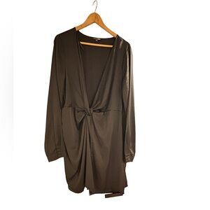 Fashion Nova Black Knot Front Mini Dress